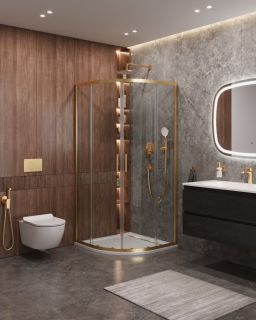 Cezares Molveno R 2 100 C BORO IV душевой угол 100x100, профиль золото